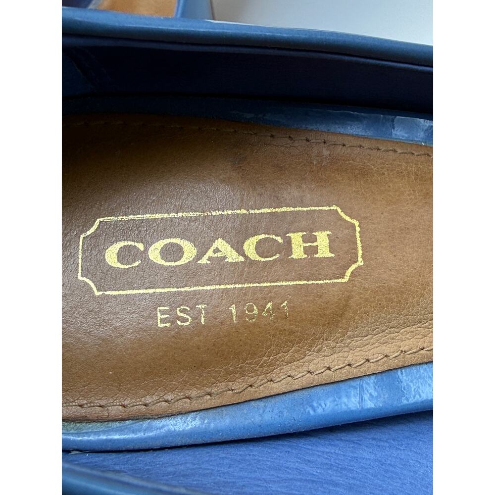 Coach Selma patent leather peep toe pumps in a blue color Sz 6.5 - Picture 2 of 10